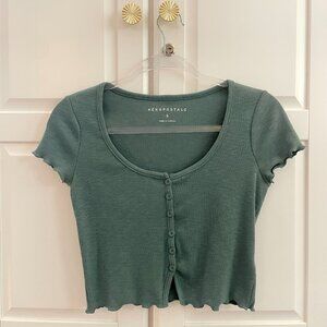 Aeropostale, Buttoned Green Top, Small